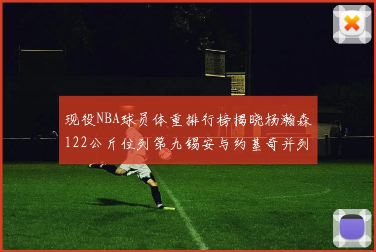 现役NBA球员体重排行榜揭晓杨瀚森122公斤位列第九锡安与约基奇并列第三